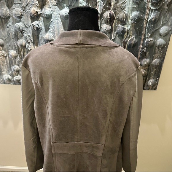 Black Tape XL Women's Gray Faux Suede/Fur Removable Collar Coat - Picture 11 of 16